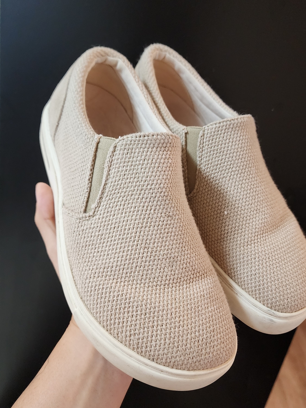 Birkenstock Bend Decon Slip On Textile Sneaker Sandcastle Tan Canvas 39
